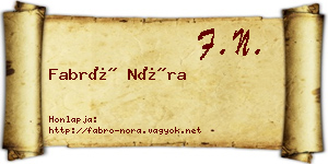 Fabró Nóra névjegykártya